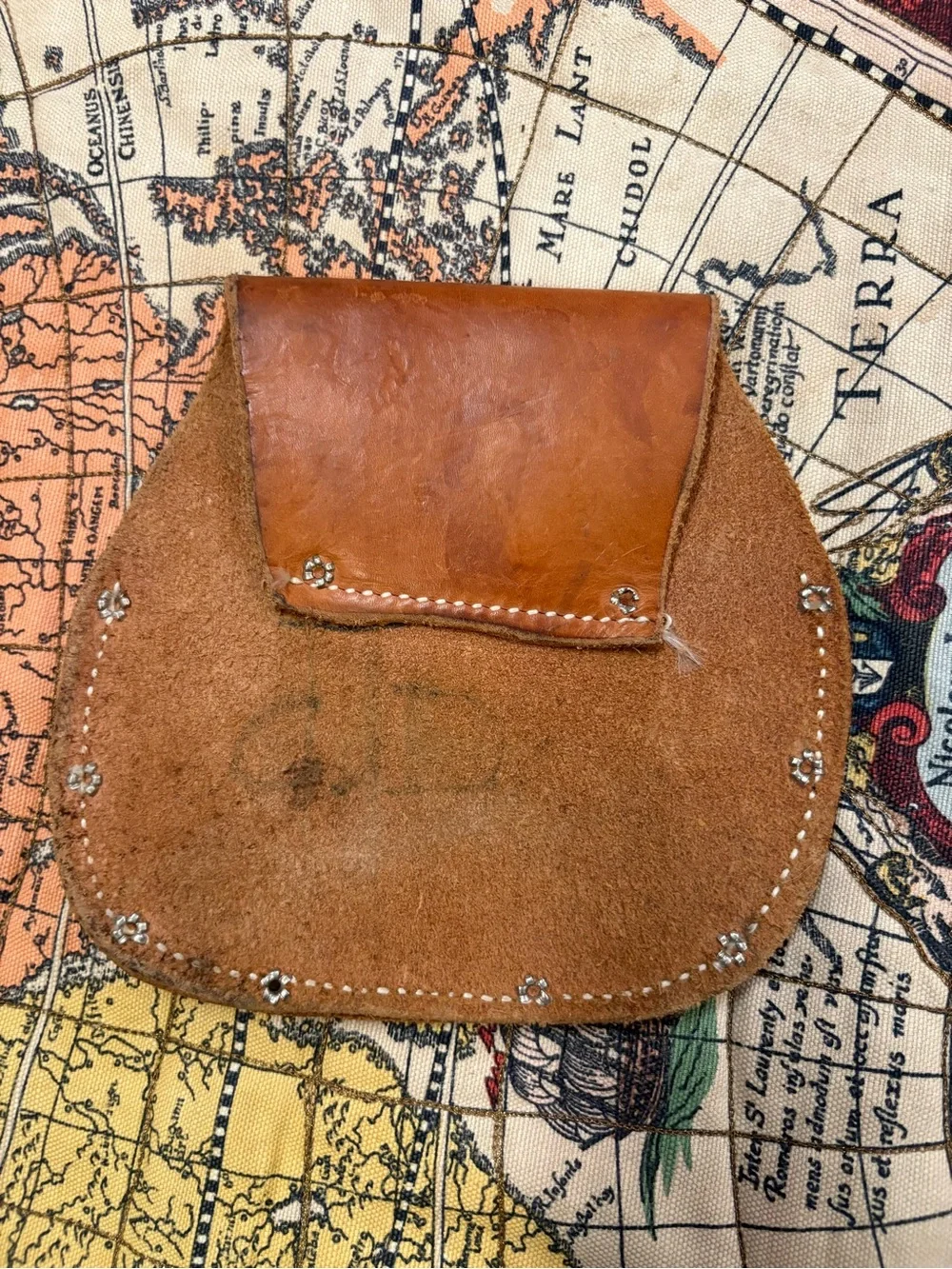 Men's Brown Leather Riveted Belt Pouch